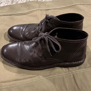 John Varvatos Brown Leather Chukka Boots